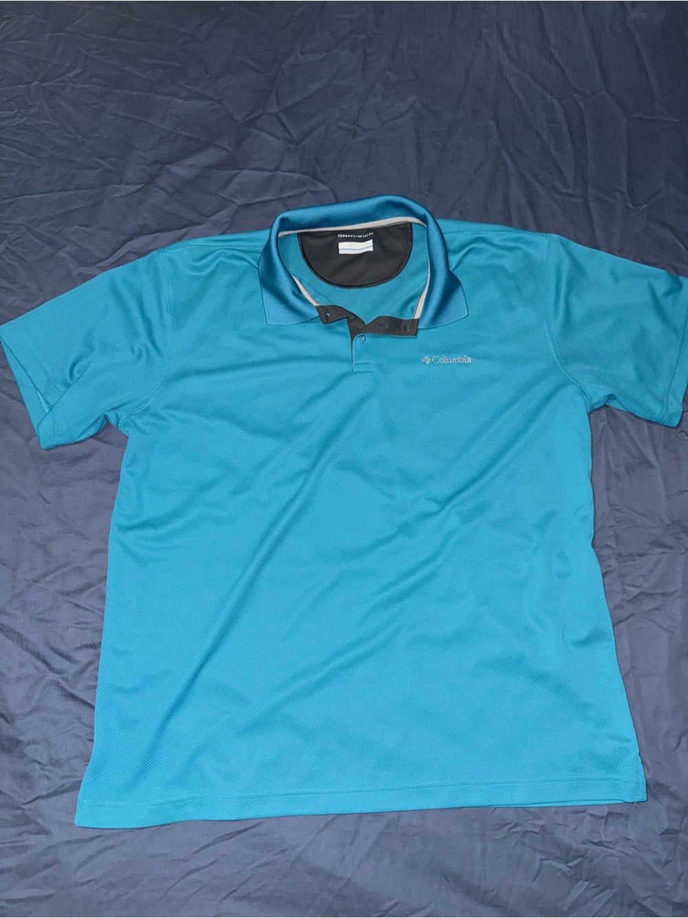 Columbia Men's Short Sleeve Polo - Turquoise Blue